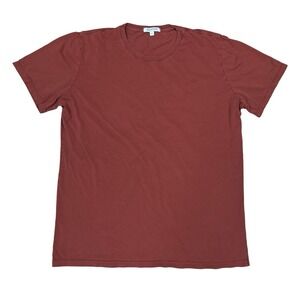 Gustin Short Sleeve Crew Neck T-Shirt Mens L Rust Orange 100% Cotton Classic